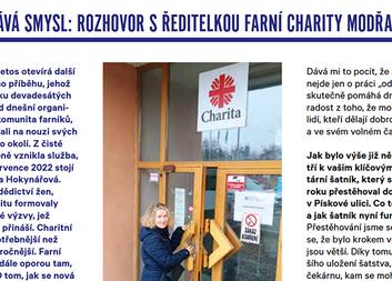 Rozhovor s ředitelkou Farní charity Modřany